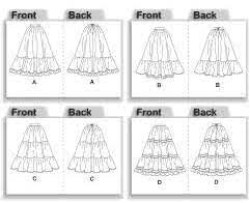 5157 MCCALLS HISTORIC RUFFLE GATHERED FLARE RETRO SKIRT PATTERN 6-12